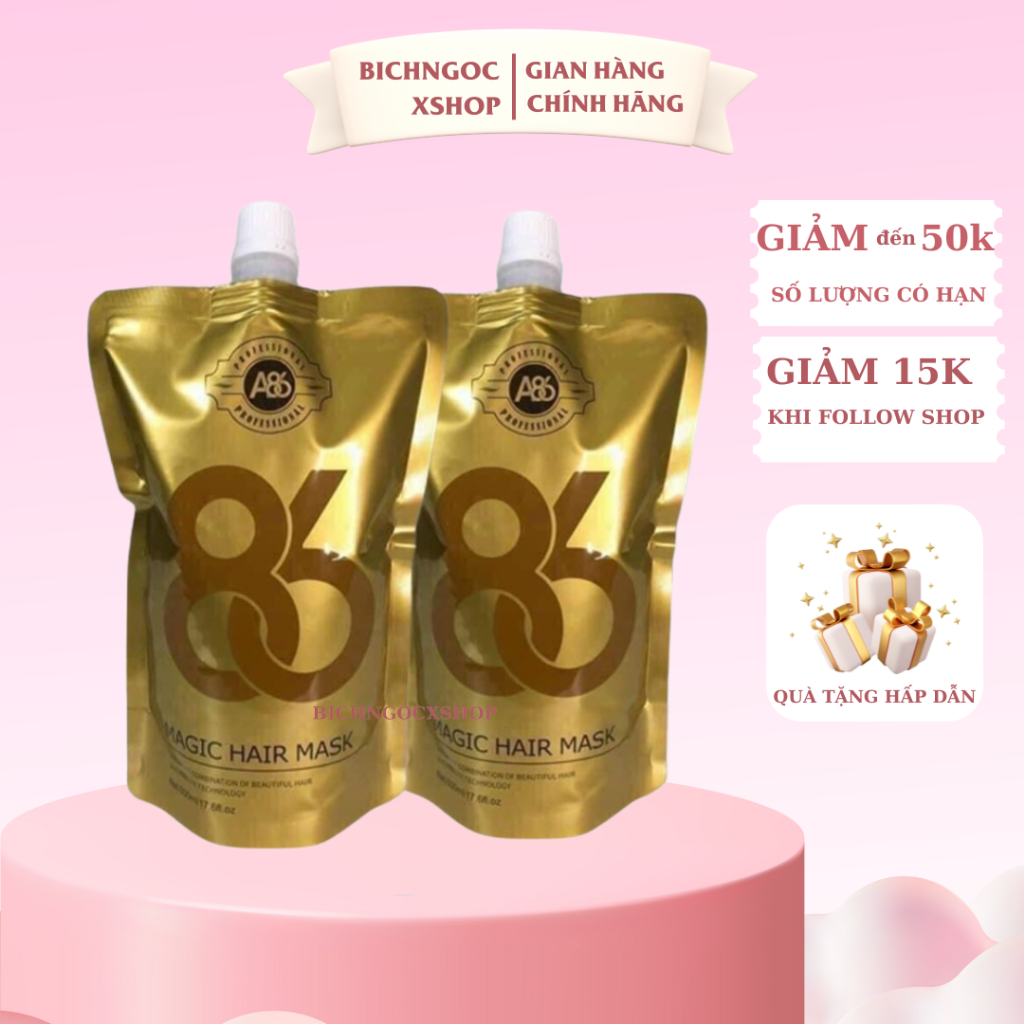 Collagen tươi A86 siêu mượt, phục hồi tóc hư tổn khô sơ hấp ủ tóc hư tổn cho salon 500ml