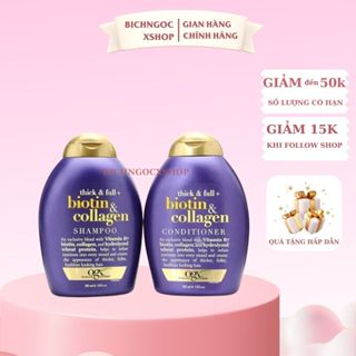 Dầu gội dưỡng dày tóc chính hãng OGX Thick & Full + Biotin & Collagen 385ml chống rụng tóc, kích mọc tóc