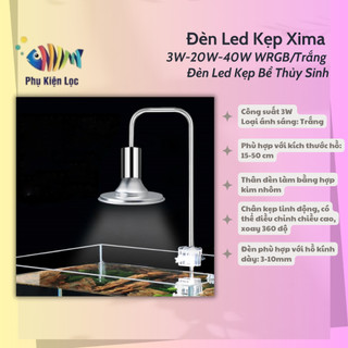 Đèn led kẹp xima 3w-20w-40w wrgb / trắng - đèn led kẹp bể thủy sinh