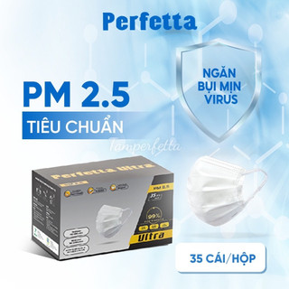 Khẩu Trang Y Tế Cao Cấp Perfetta Ultra  4 Lóp Kháng Khuẩn , Lọc Bụi Mịn PM 2.5 , (35 cấi / 1 hộp )