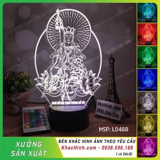 Đèn tượng Địa Tạng Vương Bồ Tát, Đèn thờ Địa Tạng Bồ Tát, Đèn thờ phật giáo khắc hình theo yêu cầu