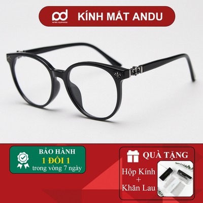 Gọng kính cận thời trang nam nữ ANDU EYEWEAR dáng tròn nhựa cao cấp phong cách cổ điển - 72AD340