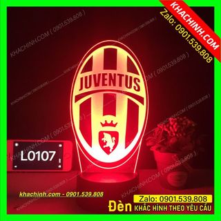 Đèn logo clb bóng đá juventus - đèn logo clb juventus, đèn led đổi màu kèm remote