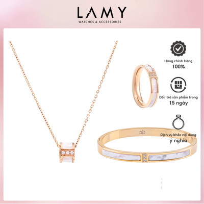 Bộ quà tặng trang sức LAMY gồm Vòng tay, nhẫn, dây chuyền LAMY Nirvana Dreamy Rose Gold