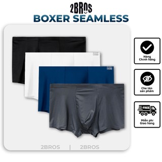 BỘ 4 QUẦN LÓT BOXER NAM - QUẦN DẠNG ĐÙI LỤA SỮA ĐÚC, KHÔNG ĐƯỜNG MAY