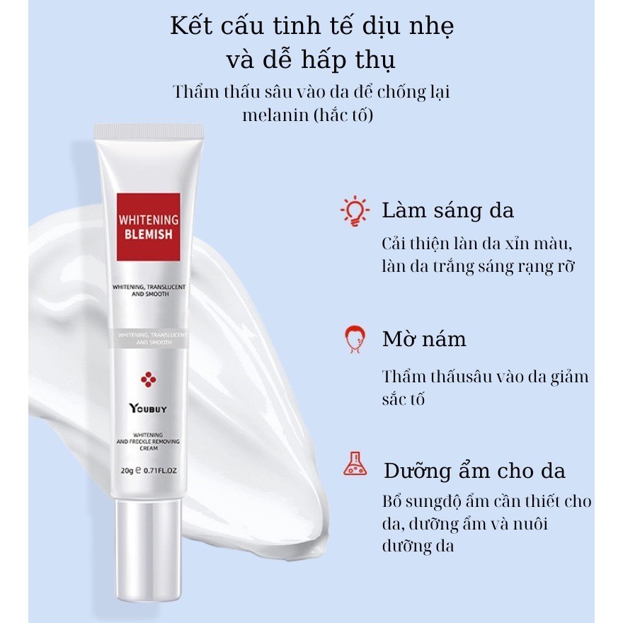 Kem Dưỡng Mờ Nám YOUBUY HISSES Dưỡng Ẩm Trắng Da Mờ Nam Giảm Vết Thâm Mụn