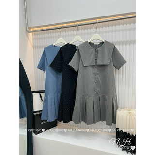 Váy chân dập đính đá vạt vuông