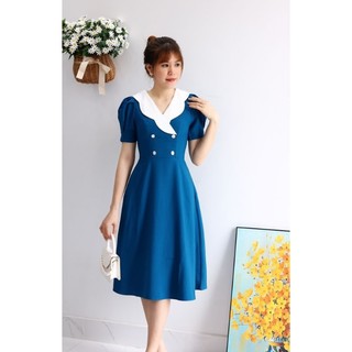 Đầm phối công sở cao cấp có túi