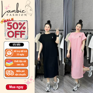 Váy bầu, đầm bầu thời trang LAMBIE dáng babydoll cổ tròn tay ngắn, chất liệu cotton co dãn đa chiều, mềm mại, thoáng mát