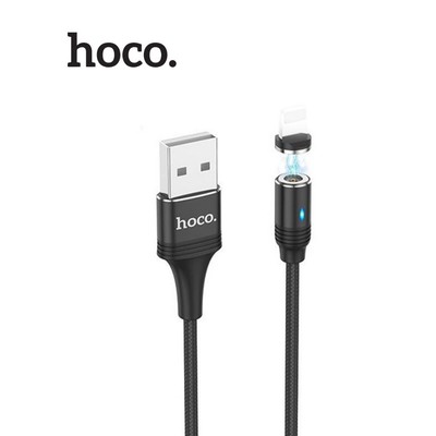 Cáp sạc Hoco U76 đầu sạc nam châm, USB dùng cho ip7/8/X/11/12 , hỗ trợ truyền dữ liệu, có đèn LED, dài 1.2m