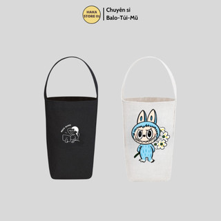 Túi canvas đựng ly giữ nhiệt, túi vải đựng bình ly cốc giữ nhiệt tiện lợi đi học đi làm đừng vừa bình nước 1lít