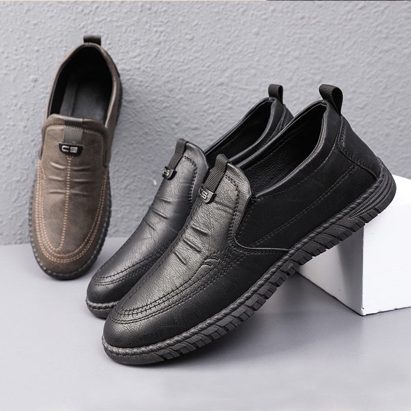 Giày lười nam da pu cao cấp GN07M Logo CS