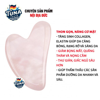 [ Hàng Đức ] Đá Thạch Anh Guasha Massage Mặt, Guasha Hồng Cao Cấp Giúp Nâng Cơ, Trẻ Hoá, Thon Gọn Mặt