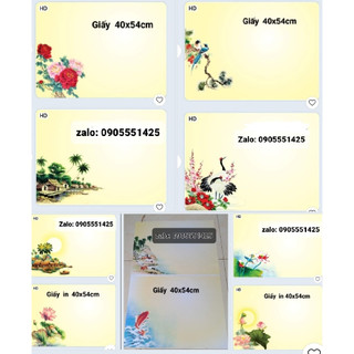 Bộ gồm 4 tấm giấy viết thư pháp 40cm x 54cm, nhiều mẫu. Mành tre, biểu lụa, giấy, bút, mực, viết thư pháp