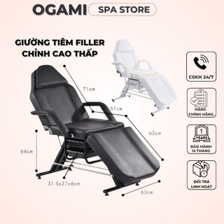 [Hàng Loại 1] Giường Tiêm Filler Luxury, Giường Tiêm Phun Xăm Thẩm Mỹ Chăm Sóc Da, Chỉnh Nâng Hạ Cao Thấp Tiện Lợi