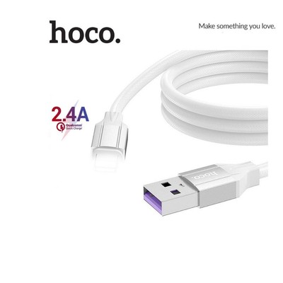 Cáp sạc 2.4A Hoco DU20 USB to IP dây TPE bện siêu bền dùng cho ip7/8/X/11/12 dài 1M