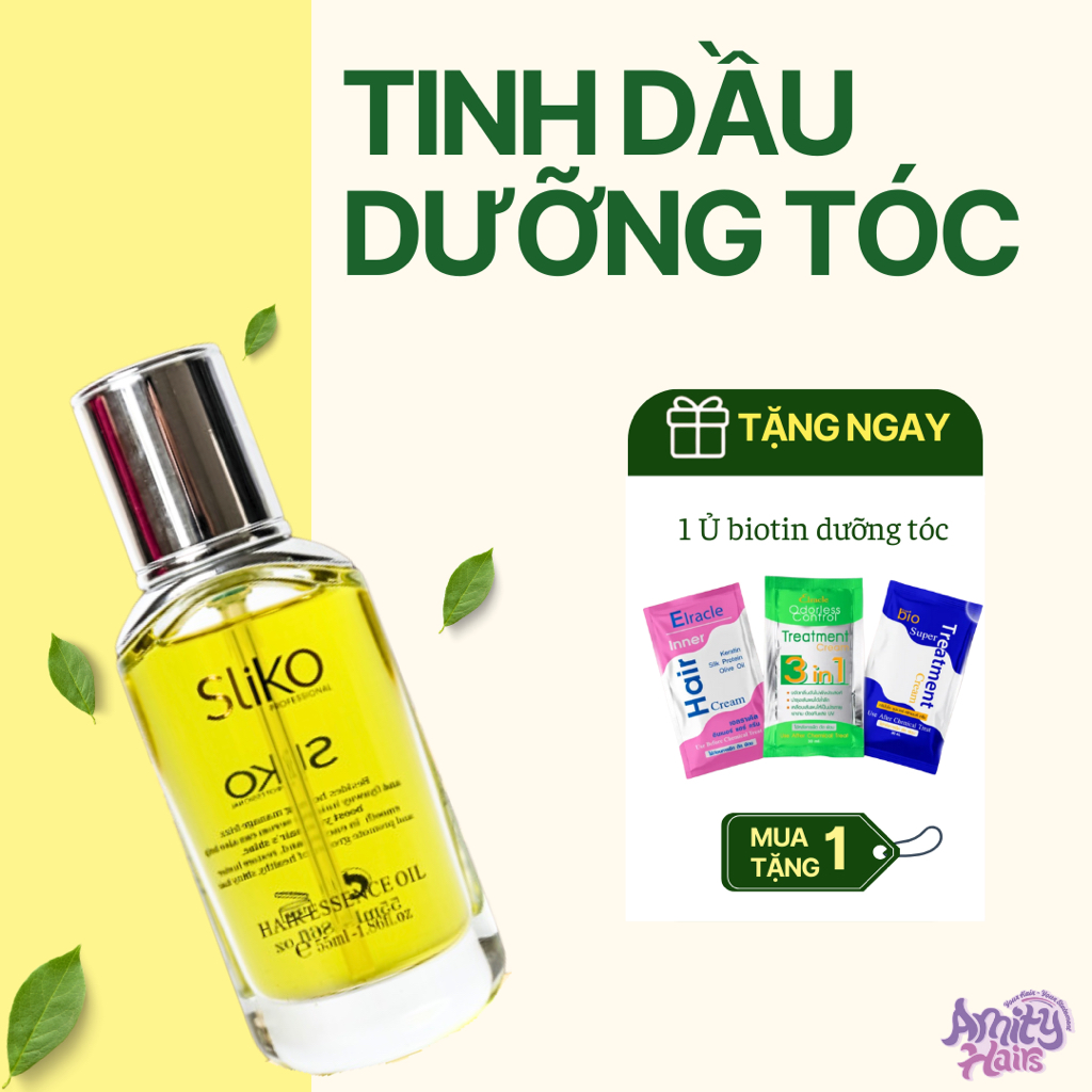 Tinh dầu dưỡng tóc SLIKO ESSENCE OIL 55ml, kích thích mọc tóc, phục hồi tóc uốn, nhuộm, tóc hư tổn k