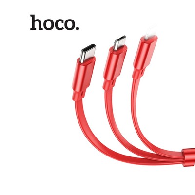 Cáp Sạc Hoco X75 3in1 USB dành cho Smartphone/Android/ip thiết kế dây rút đa năng tiện lợi tương thích tốt