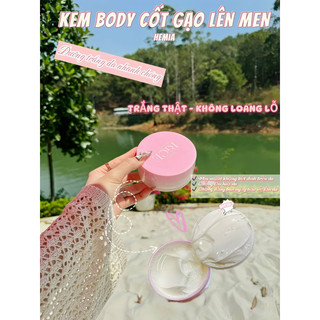 Kem Body Cốt Gạo Lên Men Mới Nhất - tặng Kèm Tắm Trắng Khô Mật Đào dùng cho da đen lì, cháy nắng, sạm