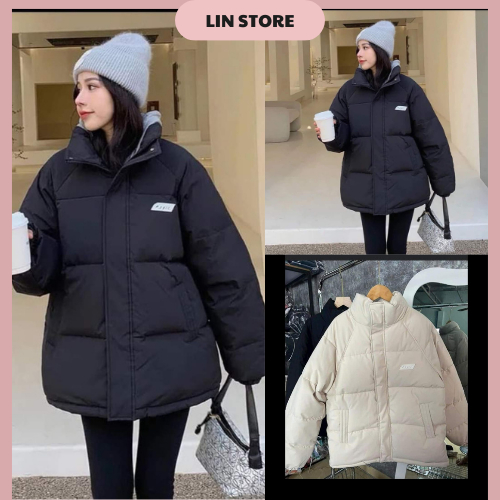 Áo Phao Nam Nữ Logo Cateen Áo Khoác Phao Nữ Unisex Form Rộng Áo Phao Béo Dáng Xuông Áo Khoác Phao Mùa Đông Freesize