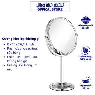  Gương Trang Điểm Kim Loại Không Gỉ Phong Cách Đơn Giản Để Bàn Makeup UMIDECO 