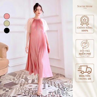 Đầm bầu sachimom - váy bầu lụa dập li audrey dress