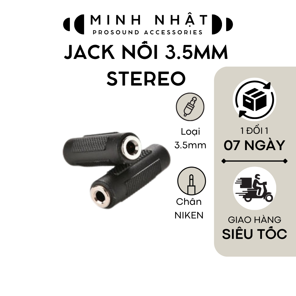 Jack nối 2 đầu 3.5mm, 2 đầu cái (combo 2chiếc )