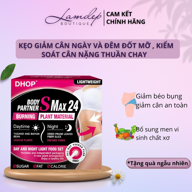 Kẹo Giảm Cân Ngày /Đêm Đậu Trắng Rau Củ Quả ,Mận Lát Đốt Cháy Mỡ,Giảm Táo Bón DHOP ~Giảm carbohydrate Chất Béo Hộp 30v