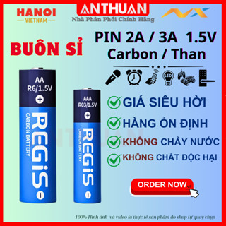 Pin Tiểu AA / Đũa AAA Regis 1.5V Hộp 40viên 2A / 3A giá tốt dung lượng ổn định, không bị chảy nước .
