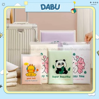 Túi zip khóa lụa đựng quần áo DABU hình dễ thương 4 size
