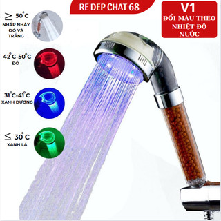 Vòi sen tăng áp có lọc Nano đèn led đổi màu theo nhiệt độ nước, vòi sen tăng áp nano