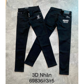 Quần jean biker đen trơn nam đi học, quần bò đen trơn học sinh giá rẻ