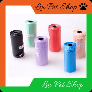 Túi nilon đựng phân, rác cho chó mèo tự phân hủy tiện lợi 15 túi/cuộn - LmPetshop