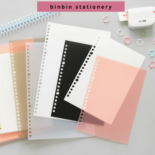 Set 2 bìa nhựa DIY làm sổ còng, tab phân trang phong cách tối giản, size A5, B5 màu sắc pastel BN01