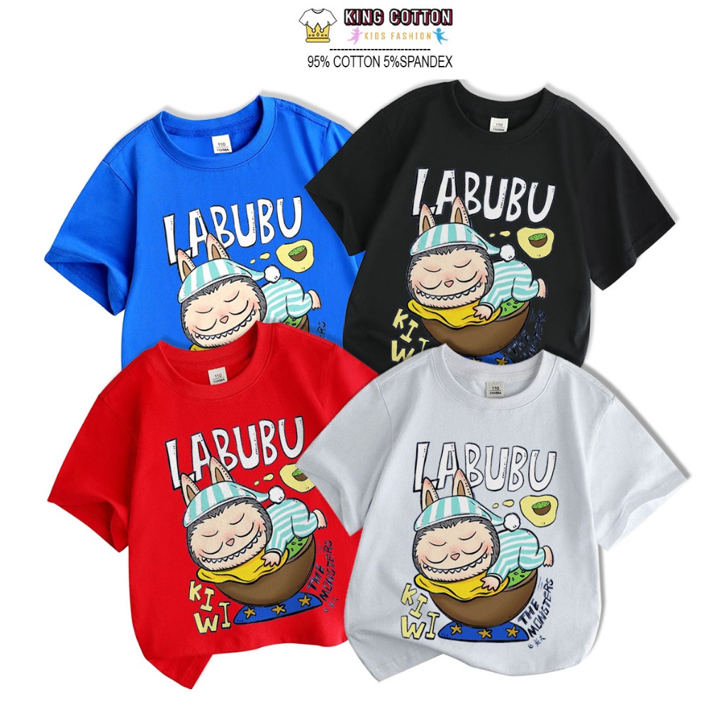 Áo Thun Cotton Trẻ Em LABUBU ART, Áo Thun Big Size từ 7-60kg, 4 Màu áo, Cotton 4 Chiều Chính Phẩm