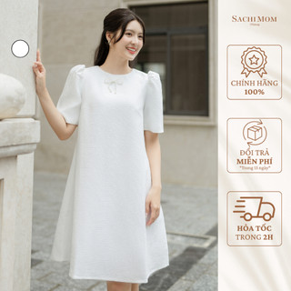 Đầm bầu sachimom - váy bầu dáng xòe đính nơ hailey dress