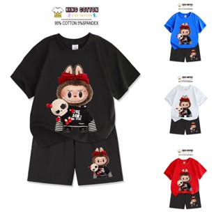 Bộ Cotton Trẻ Em LABUBU 3, Size 7-32kg, 4 Màu Áo, 95% Cotton 5% Spandex, Quần Áo Cotton Cho Bé