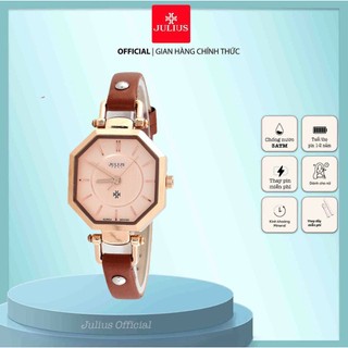 Đồng hồ nữ julius ja-750 dây da nâu