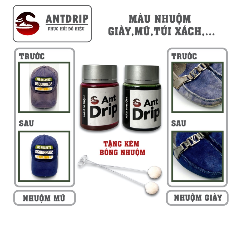 Màu Nhuộm Giày , Túi , Nón ,... ANTDRIP 3101 Có Hương Thơm Đặc Biệt , Độ Bền Cao , Không Bị Trôi Màu Khi Gặp Nước