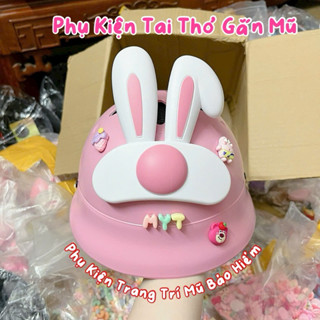 Phụ Kiện Tai Thỏ Trang Trí Mũ Bảo Hiểm Dễ Thương, Tai Thỏ Gắn Nón Bảo Hiểm Có Nhiều Màu Sắc CUTE CAT