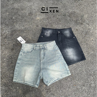  Quần short jean nam ống suông form trên gối quần đùi bò unisex tôn dáng size S-XL 