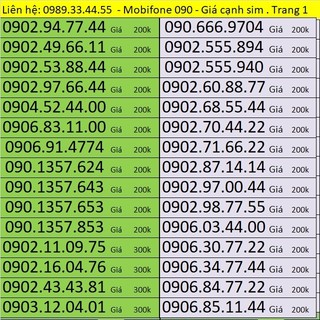 Sim Mobifone đầu số 090 - Các sim Mobifone thời đầu của nhà mạng Mobifone