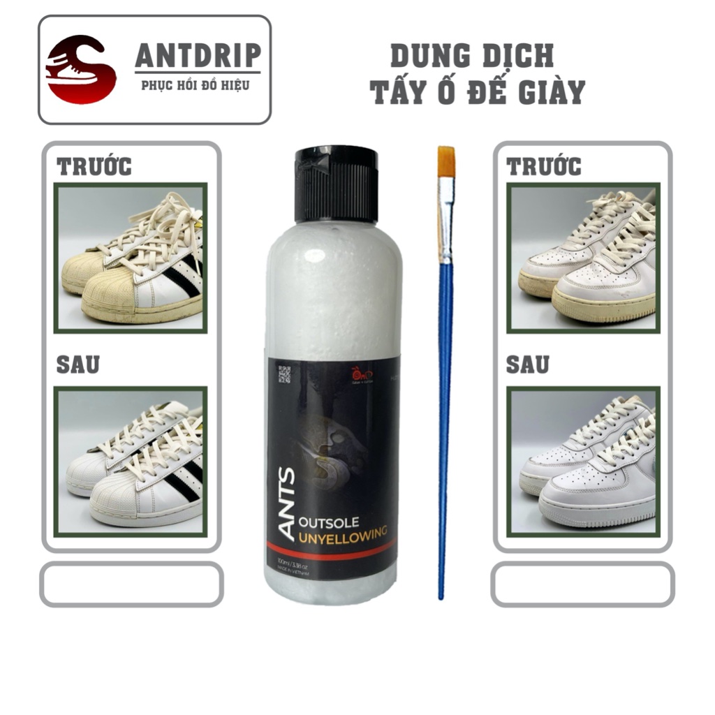 Dung Dịch Tẩy Ố Vàng Đế Giày 3102 ANTDRIP , Hiệu Quả Ngay Sau Lần Đầu Sử Dụng.