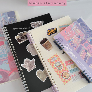 Bìa còng rời A5, B5 2 lớp phong cách Nhật Bản, bìa nhựa đã đục lỗ làm sổ bullet journal - Tặng 2 thanh còng 5 chấu