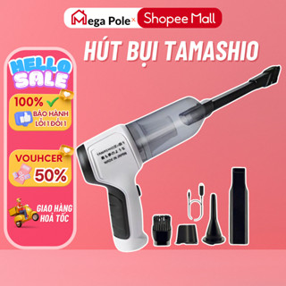 Máy Hút Bụi Cầm Tay Không Dây Nhật Bản TAMASHIO 6 Đầu Hút, Máy Hút Bụi Ô Tô, Giường Nệm BH 12 Tháng