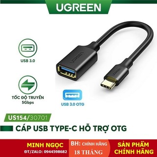 Cáp chuyển usb type c sang usb 3.0 hỗ trợ chức năng otg chính hãng ugreen us154 30701/30702