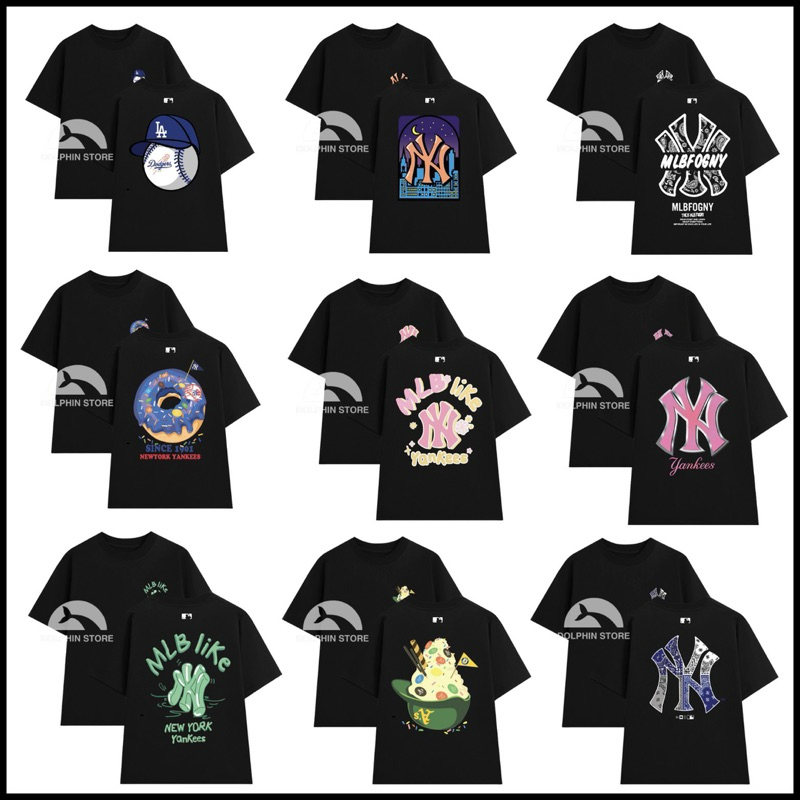 [ MLB New ] Tổng Hợp Áo Thun MLB Korea Trendy Unisex Form Âu - Full Tem Tag Túi Zip
