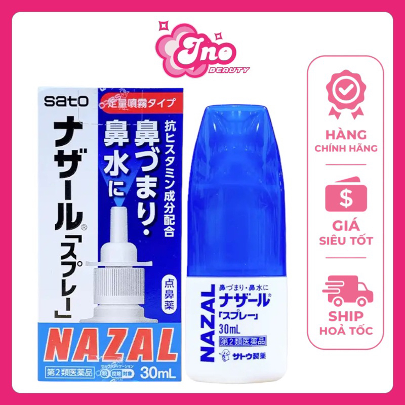 Lọ Xịt Mũi Nazal Nhật Bản 30ml - Xịt Ngạt Mũi, Sổ Mũi, Xoang