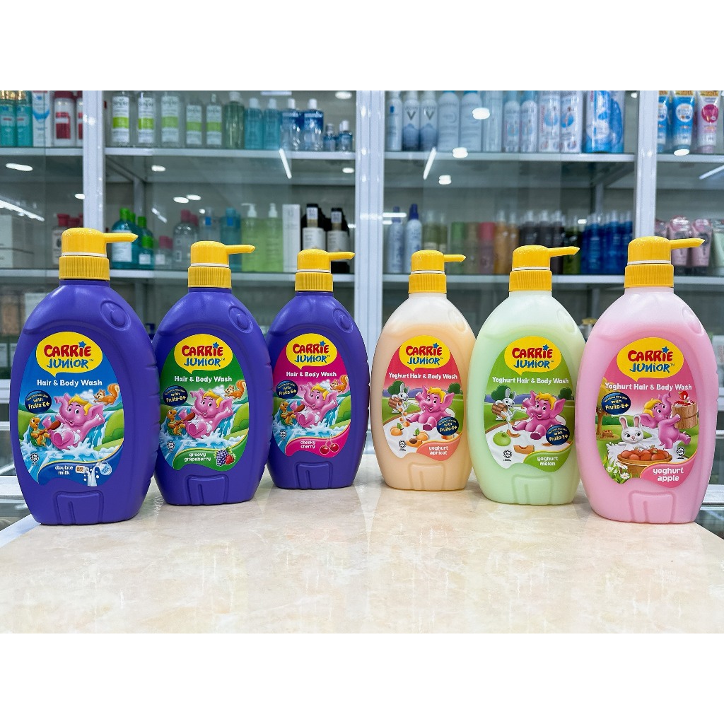 (700ml) Sữa Tắm Gội Toàn Thân Em Bé Tinh Chất Sữa Carrie Junior Chính Hãng Công Ty