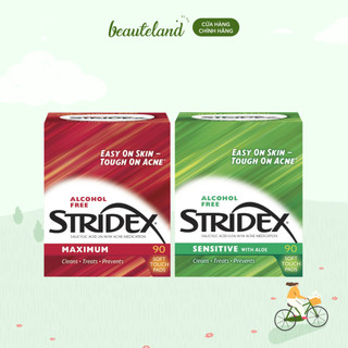 (90 miếng) Pads tẩy da chết, hỗ trợ giảm mụn Stridex Daily Care Acne Pads with Salicylic Acid, Maximum Strength